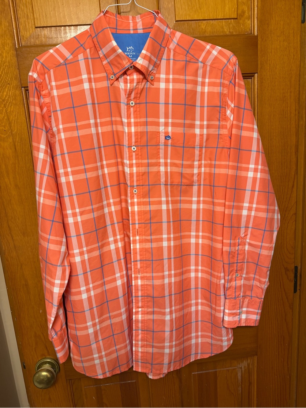Southern Tide Orange Plaid Button-Down Shirt